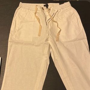 Brand new White Linen pants w White Draw Strings - M (32-34)